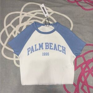 Garage White and Blue Palm Beach 1996 Stormi Tee